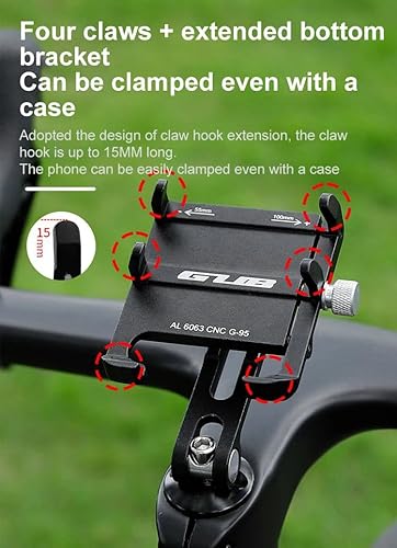 Miniatura 8 de GUB G-95 Soporte para teléfono móvil de aleación de aluminio Soporte de teléfono móvil Soporte inferior ajustable con soporte inferior