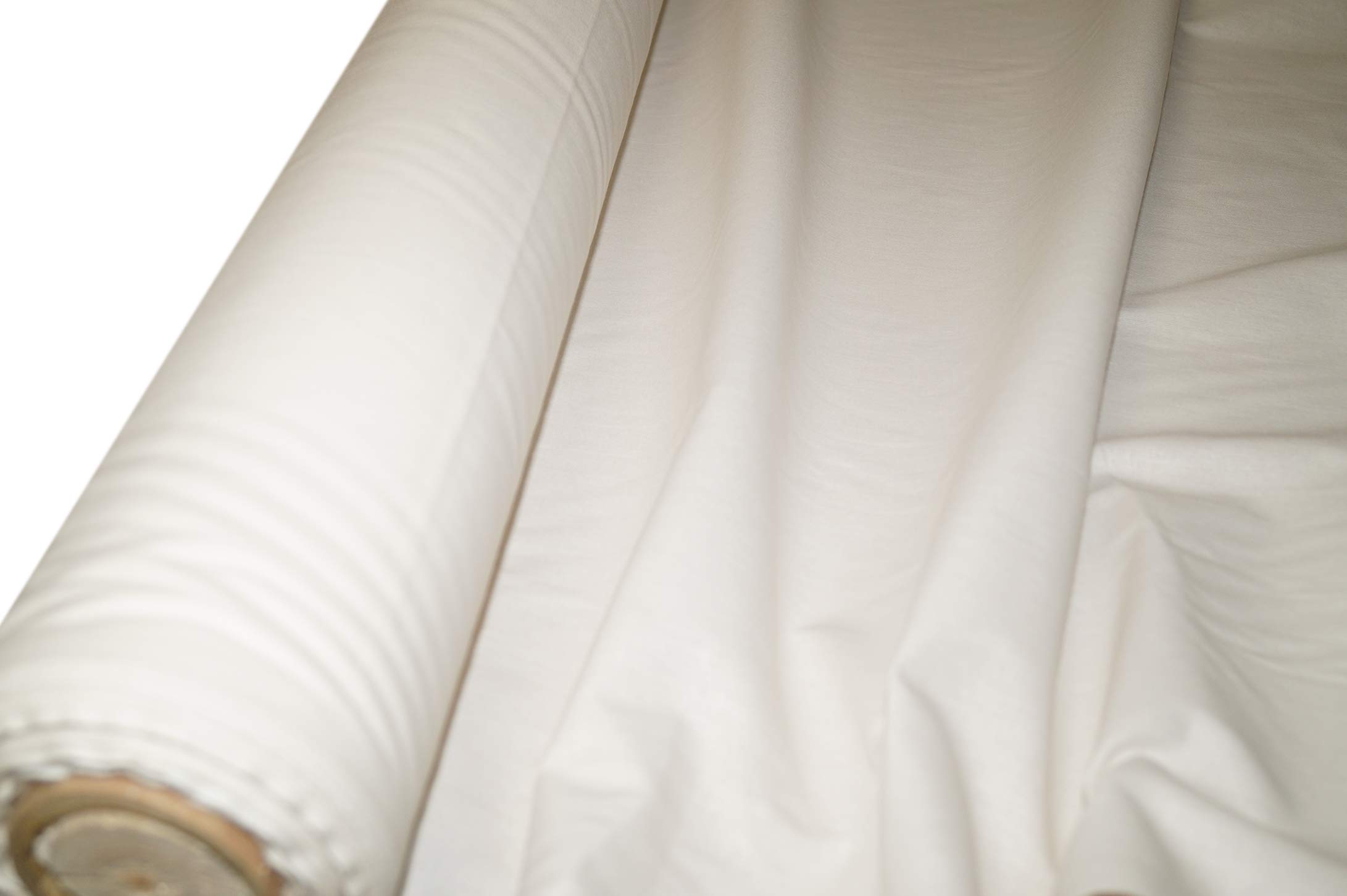 Ivory Plain 100% Cotton Fabric - PER METRE