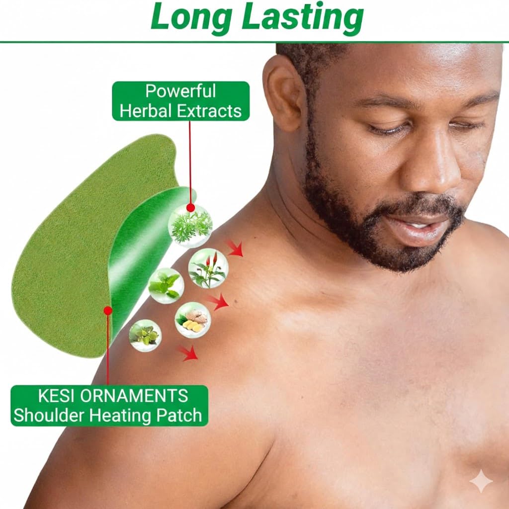 KESI ORNAMENTS 10pcs Herbal Shoulder Pain Relief Patches |Herbal Ginger Patch for Muscle Pain, Joint Pain & Stiffness | Pain Relief Products for Neck & Arm | Natural Heat Therapy Pain Relief Patch — Amazon image 2
