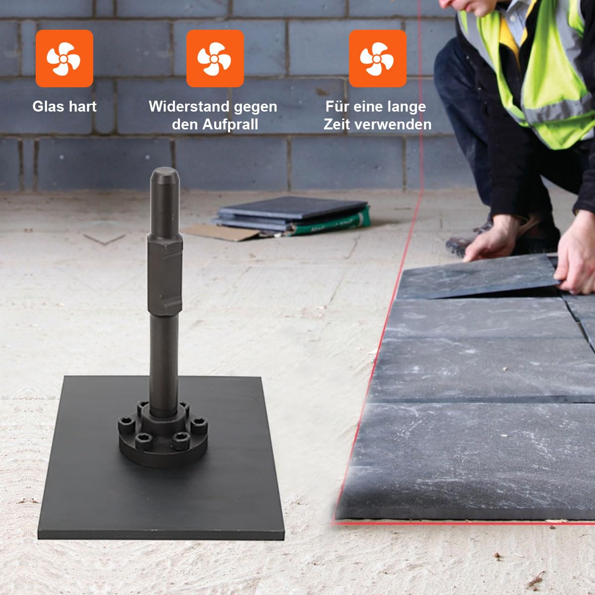 Jack Hammer Stampfer Verdichter, Anti Schock Stampferplatte Tampingwelle, Landschaftsbauer Werkzeug zum Verdichten von Beton, Shaft Platte Tamper Packer Beton, für Demolition Hammer Breaker