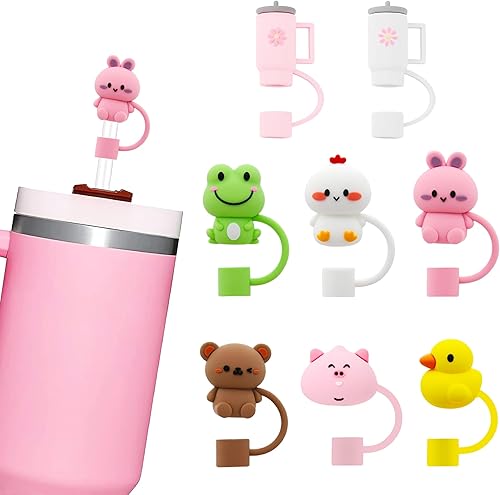 Stanley Cup - 8 tapas de popote para Stanley Cup de silicona, tapas de popote de 0.394 in, para vasos Stanley de 30 y 40 onzas, vaso reutilizable