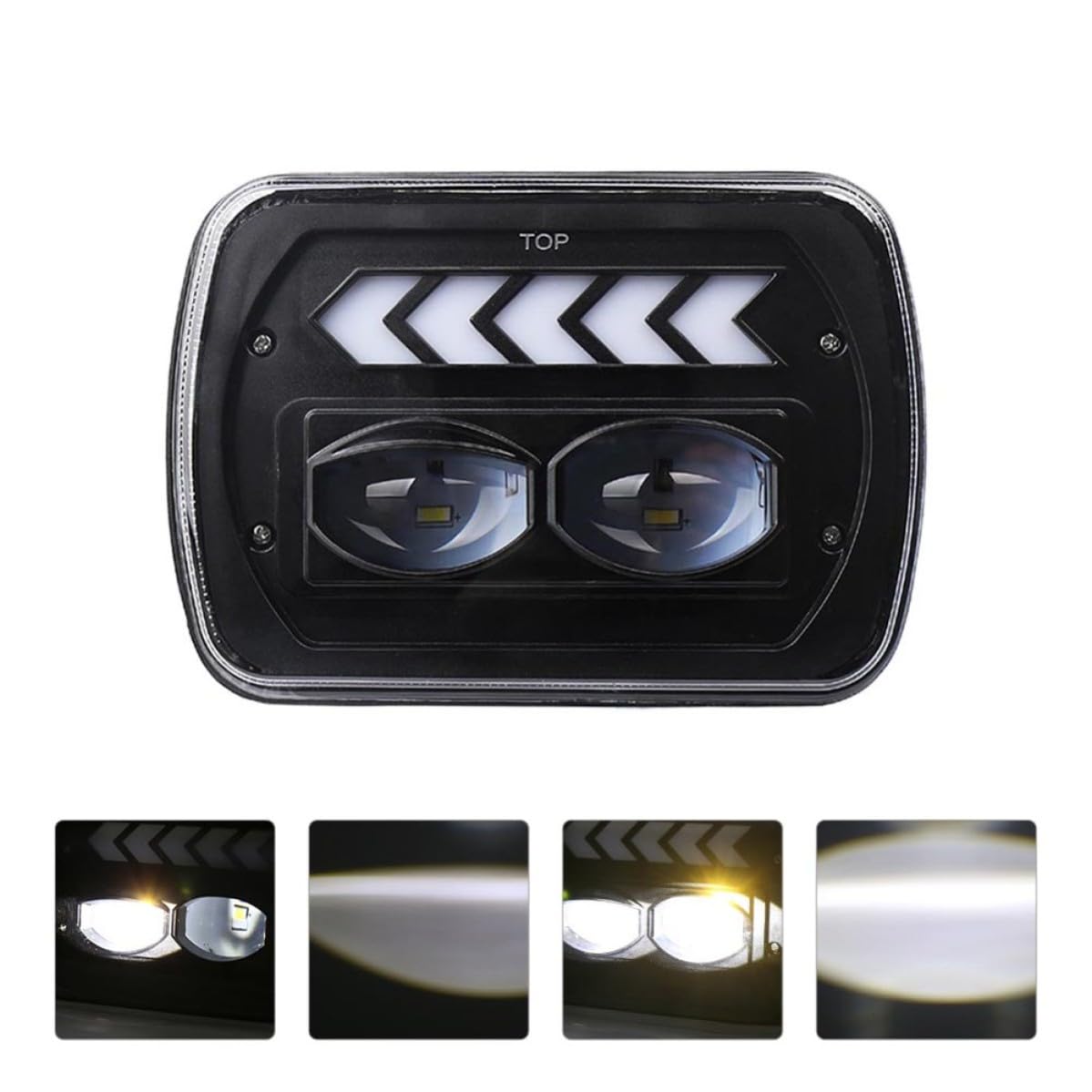 Fari LED per Suv 5x7 Pollici Segnale di Direzione a Scorrimento, Impermeabili Ip67, in Lega di Alluminio, Luce Luminosa e Resistente per Fuoristrada