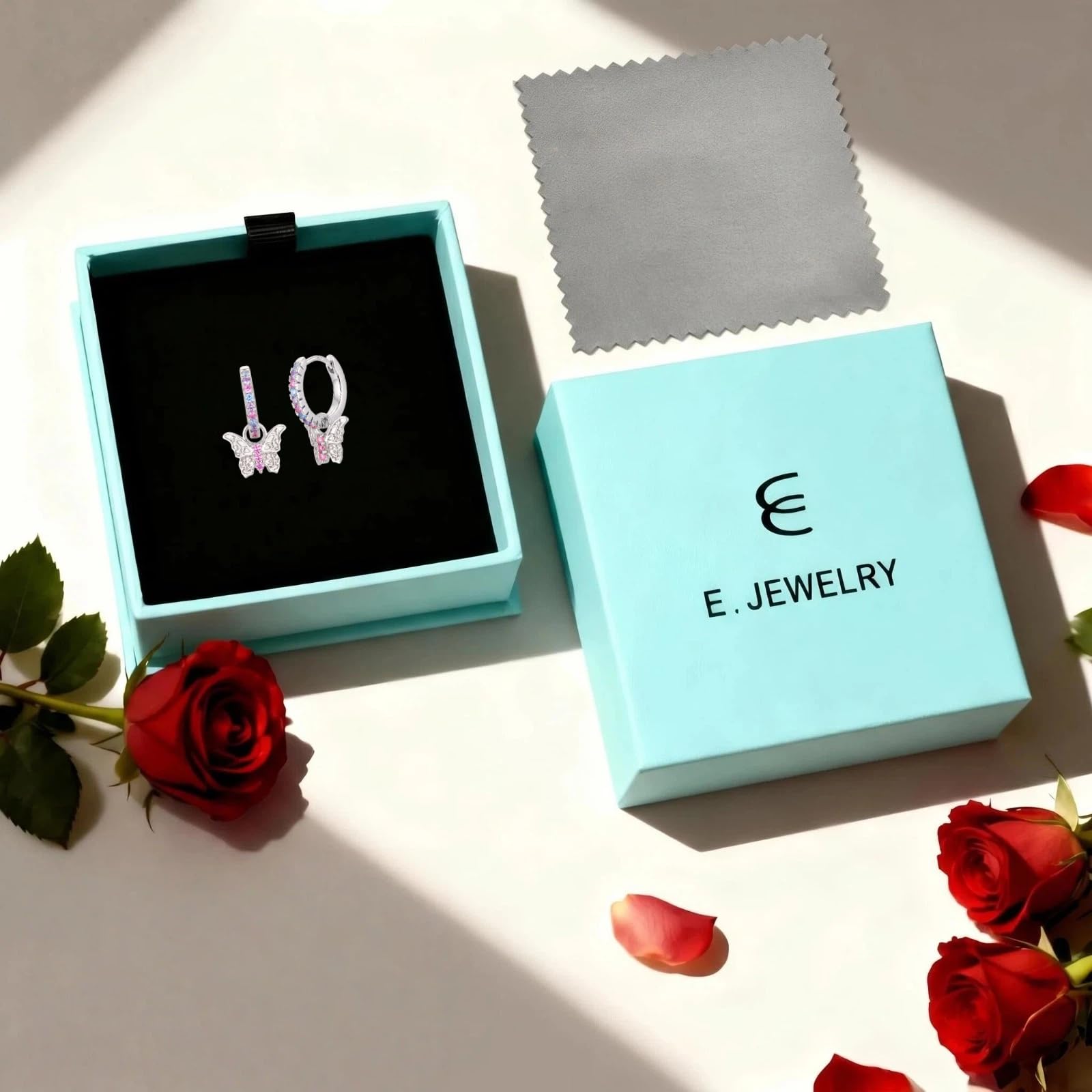 Orecchini a forma di farfalla per bambine, in argento 925, con zirconi colorati, piccoli orecchini a cerchio, regalo di compleanno per ragazze e bambine