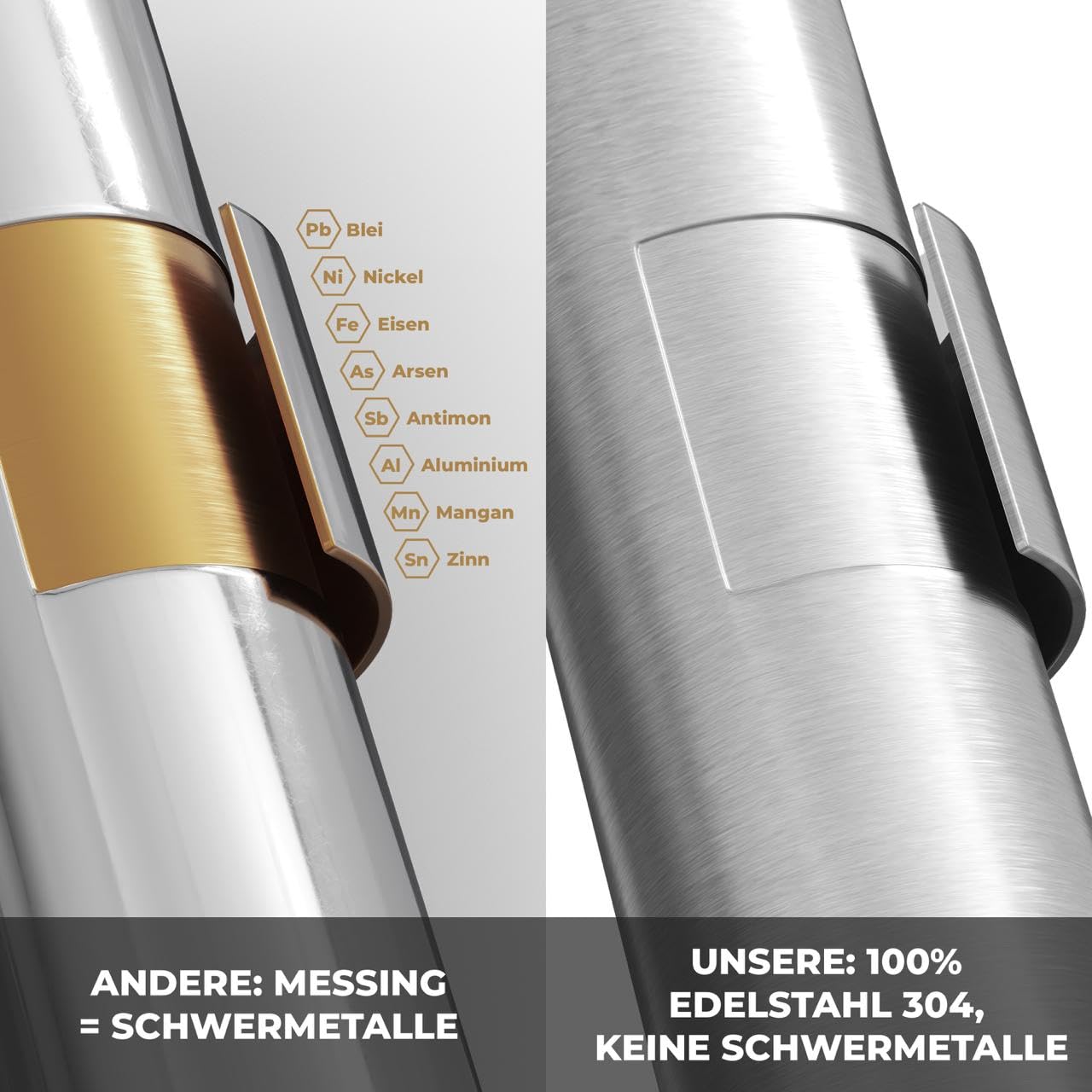 AORA® | LOUIS INOX 3-drożny kran ze stali nierdzewnej | armatura kuchenna obracana o 360° z masywnej stali nierdzewnej 304 | armatura zlewozmywakowa do filtrów wody, instalacji osmotycznych | kran filtra wody