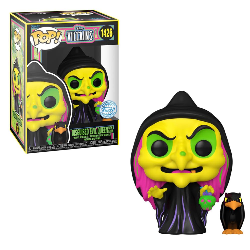 Funko Pop! Disney: Snow White - Witch with Raven (BLKLT) (Exc), Collectible Vinyl Figure - 76719, Multicolor