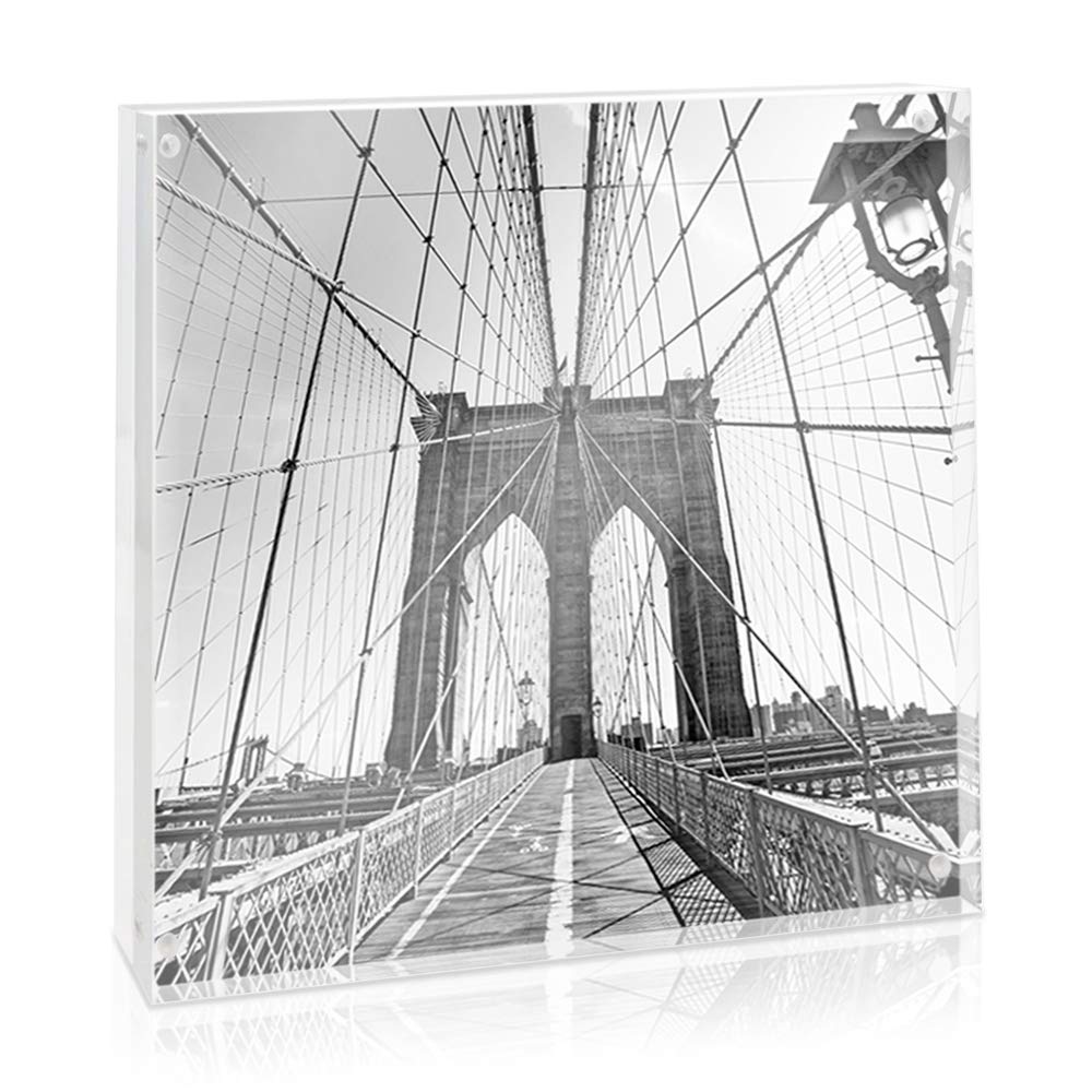 Cadre photo acrylique épaisseur 30 mm bloc transparent sans cadre pour photo flottante 20x20