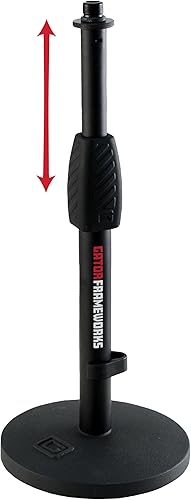 Gator Frameworks Soporte de micrófono de escritorio de lujo con altura ajustable (GFW-MIC-0601)