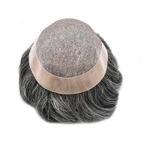 Miniatura 3 de Monofilamento Toupee para hombres, piezas de cabello humano real, duradero, fino, mono para hombre, sistema de cabello para hombres, sistema de