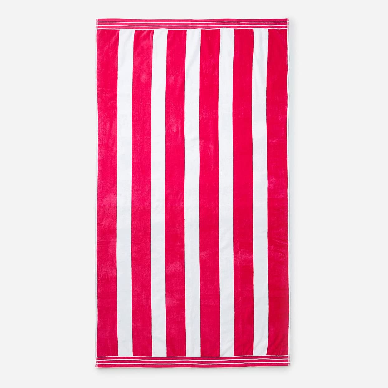 Allure Bath Fashions Pink Allure Cabana Striped Beach Towel 100% Cotton Pile, Jumbo Cm X 180Cm (Pink) Extra Large
