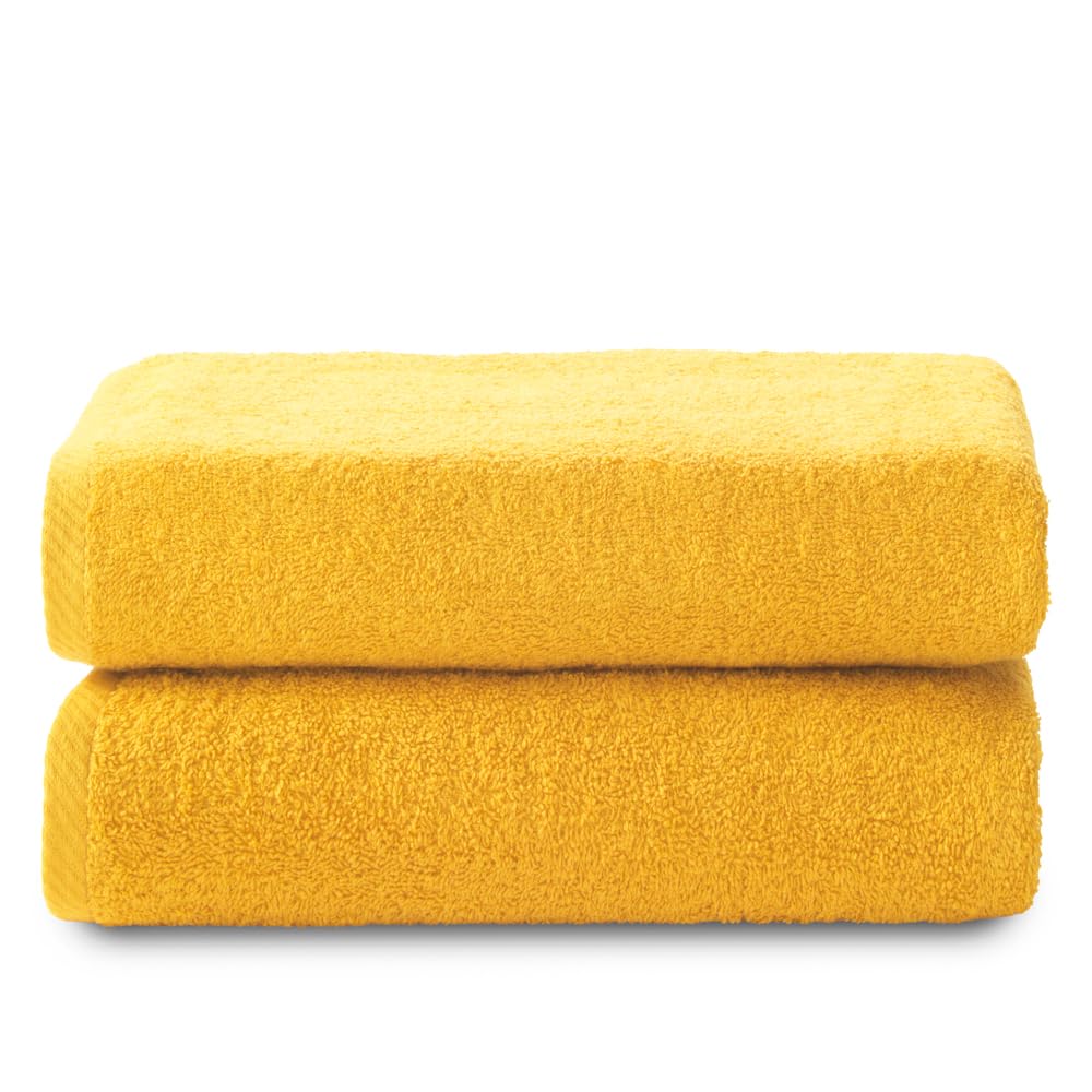 Top Towel - Plus - Large bath towels - Bath towels - 2 shower towels - 70x140 cm - 100% cotton - Gold