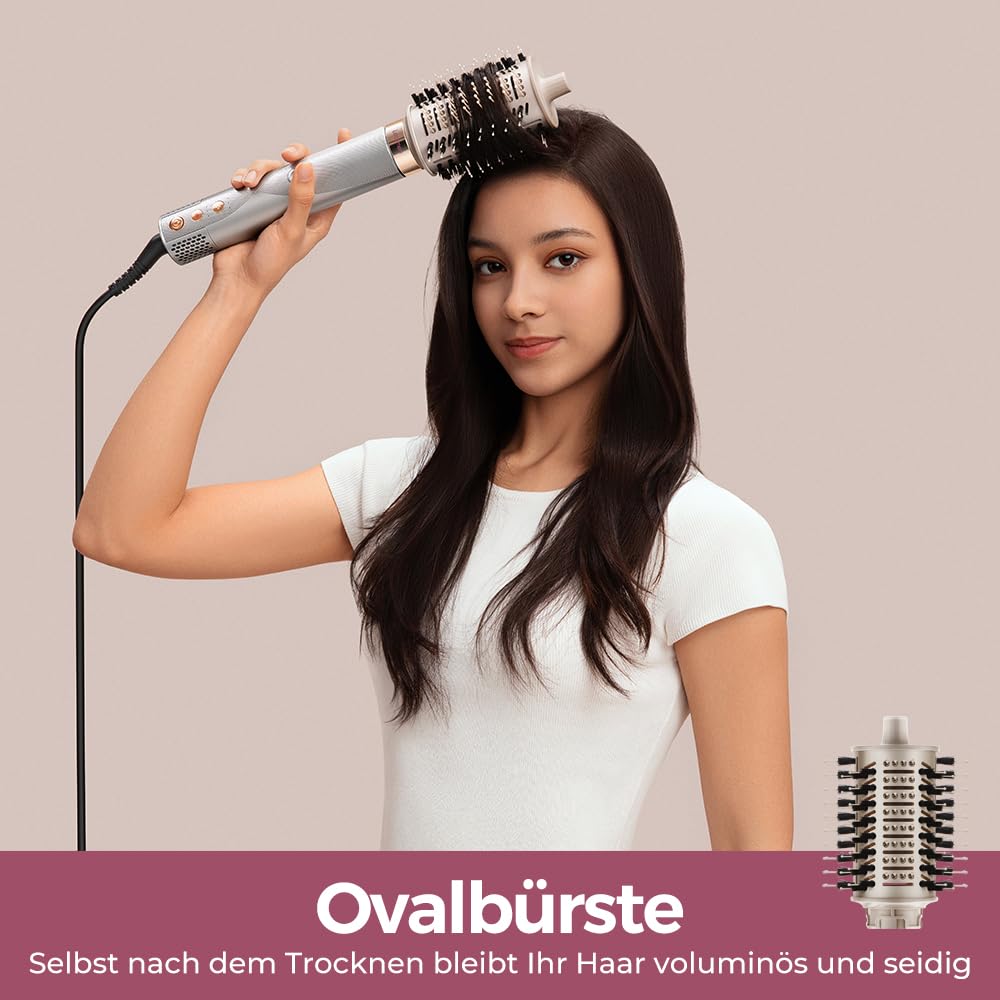 AirEdge 5 in 1 Airstyler 110000 U/Min Ionen Föhn Lockenstab Multi-Styler Warmluftbürste Glätteisen