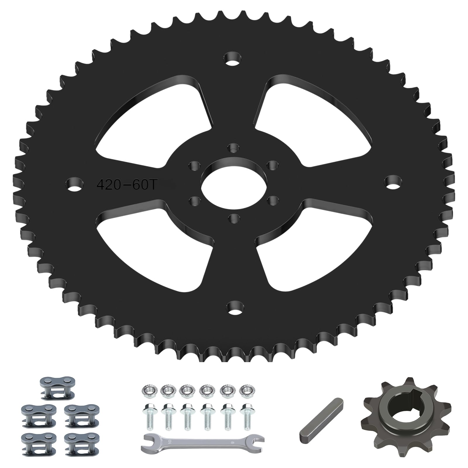 Upgrade 60 Tooth Sprocket 420 Chain 37mm Bore Replacement for Mini Bike Coleman CT100U CC100X Baja Doodle Bug DB30 RB100 Monster Mega Moto MMB80 105cc Motovox MBX10 MBX11 Minibike Parts