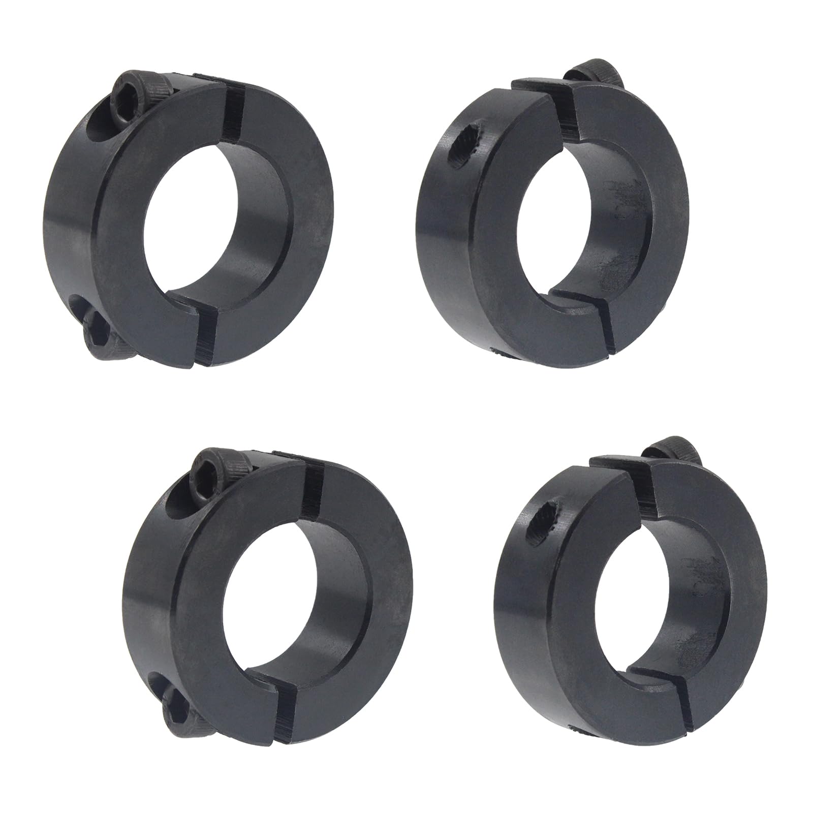 4 PCS Double Split Shaft Collar,SAFYY Steel Two-Piece Clamping Collar 7/8 Inch Bore w/Set Screw,Oxide Set Style Black