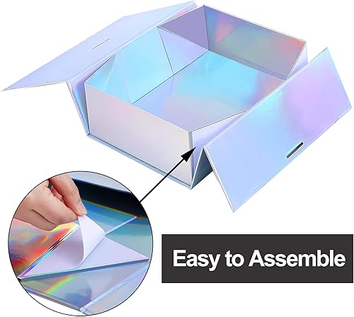 Miniatura 3 de Naroume Paquete de 2 cajas de regalo, caja de regalo grande vacía plegable, caja de regalo reutilizable extra grande con tapa para cumpleaños,