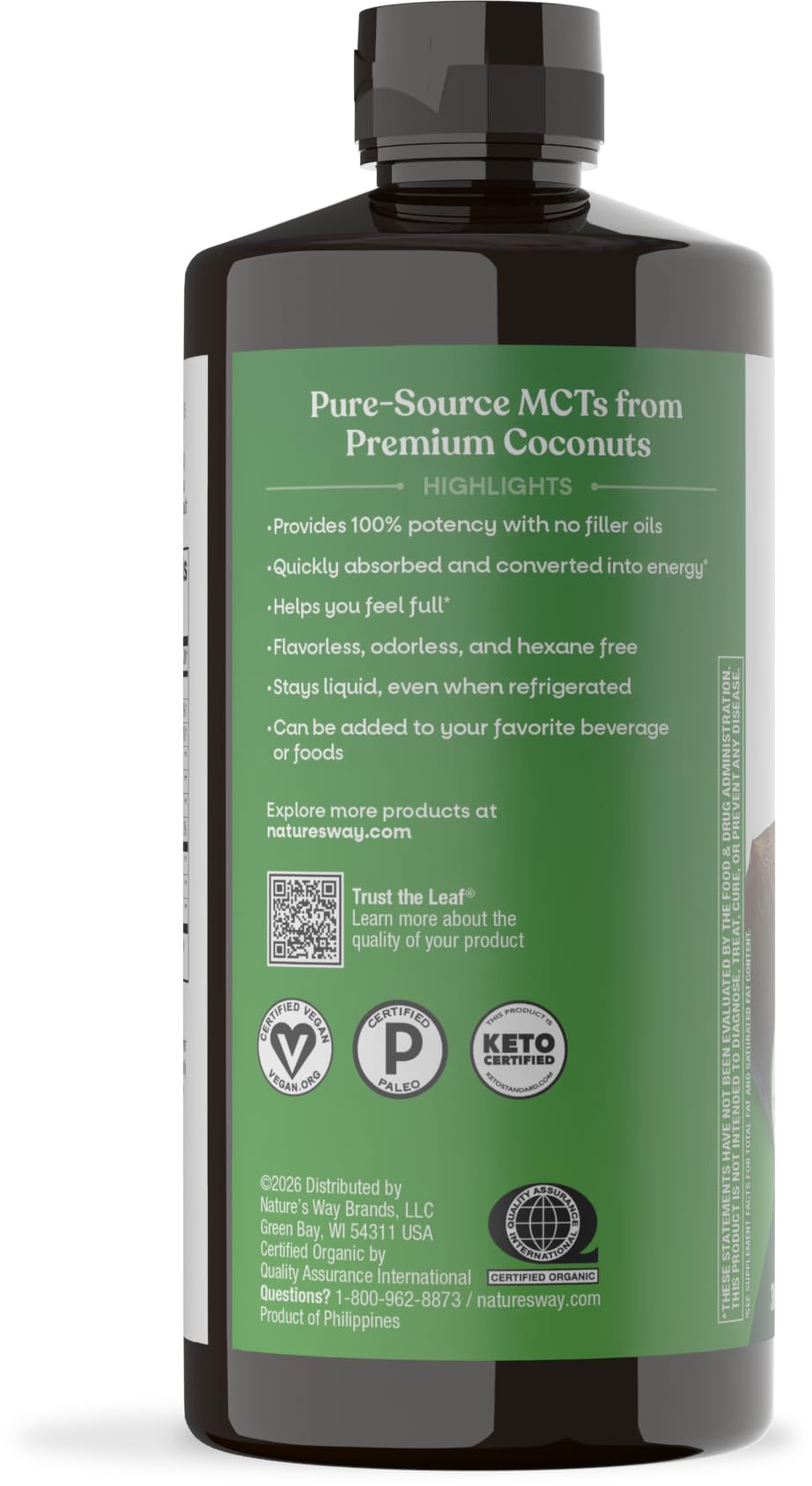 Nature's Way Organic MCT Oil, Brain and Body Fuel*, Keto & Paleo, 30 Fl Oz — Amazon image 11