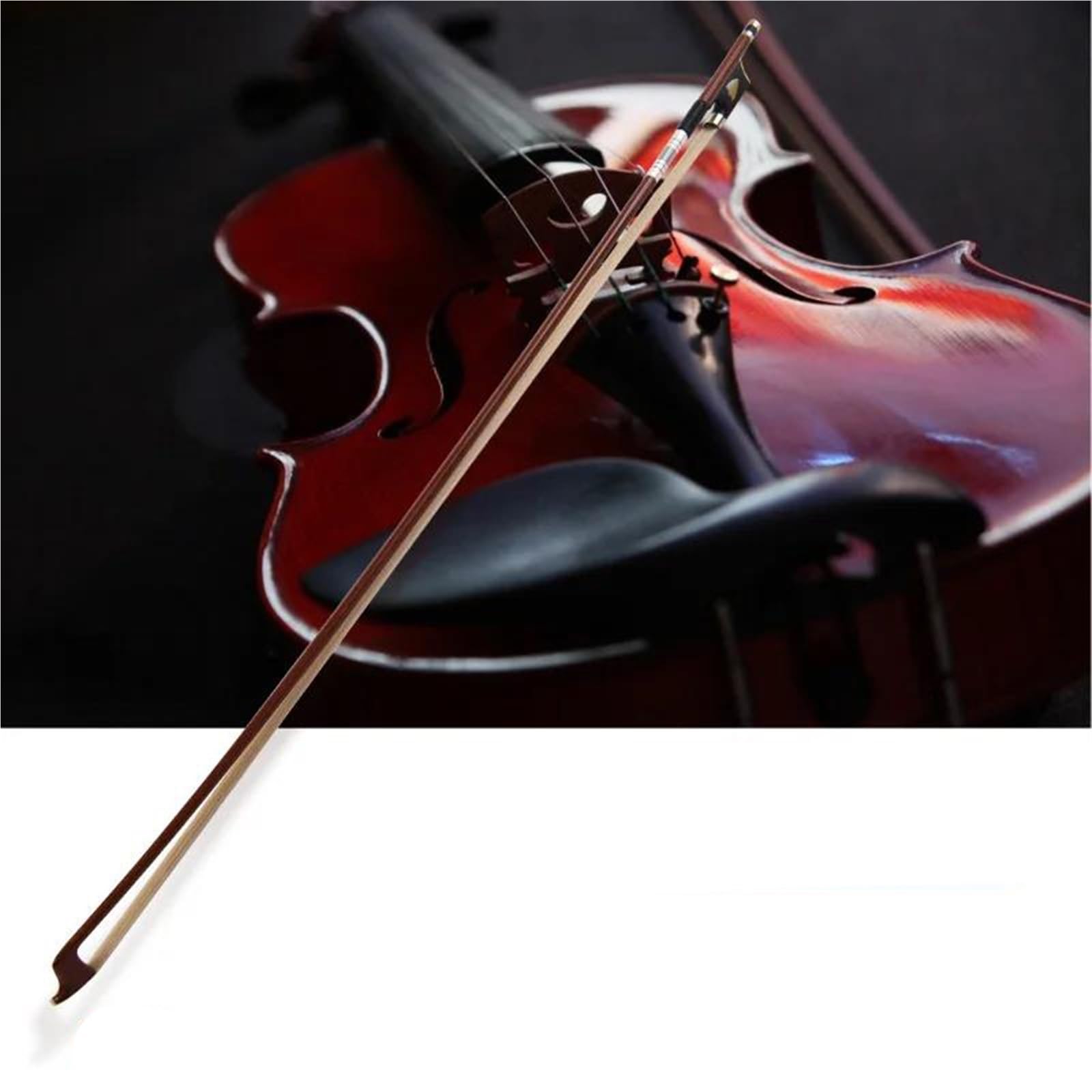 principiante Práctica Arco Violín Arco de violín de tamaño completo 4/4 barra de arco de violín de madera núcleo de fibra de carbono instrumento de cuerda ligero
