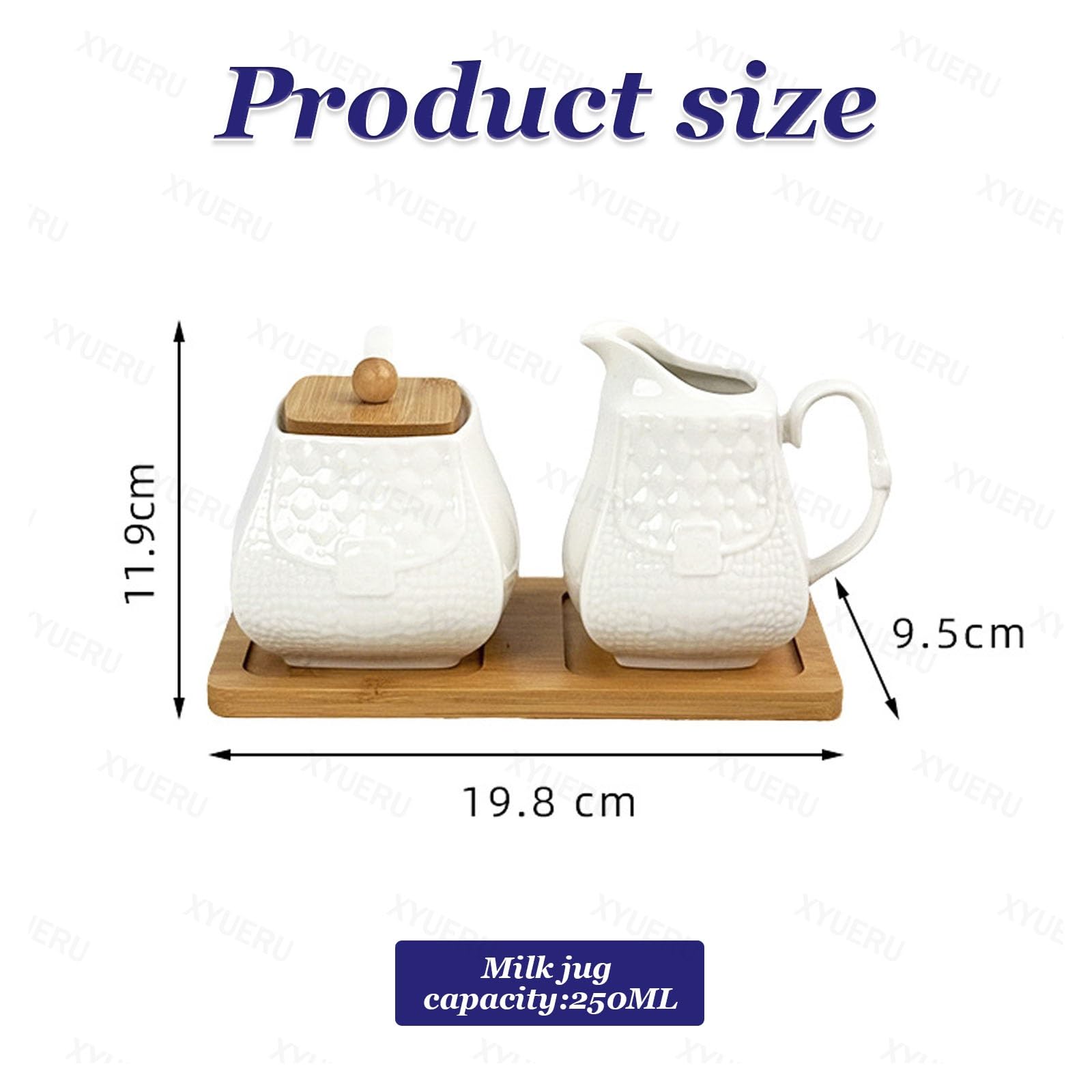 Set di zuccheriera e brocca in ceramica, stile vintage, per latte e tè, per casa e ospitalità, include zuccheriera con coperchio per servire il caffè