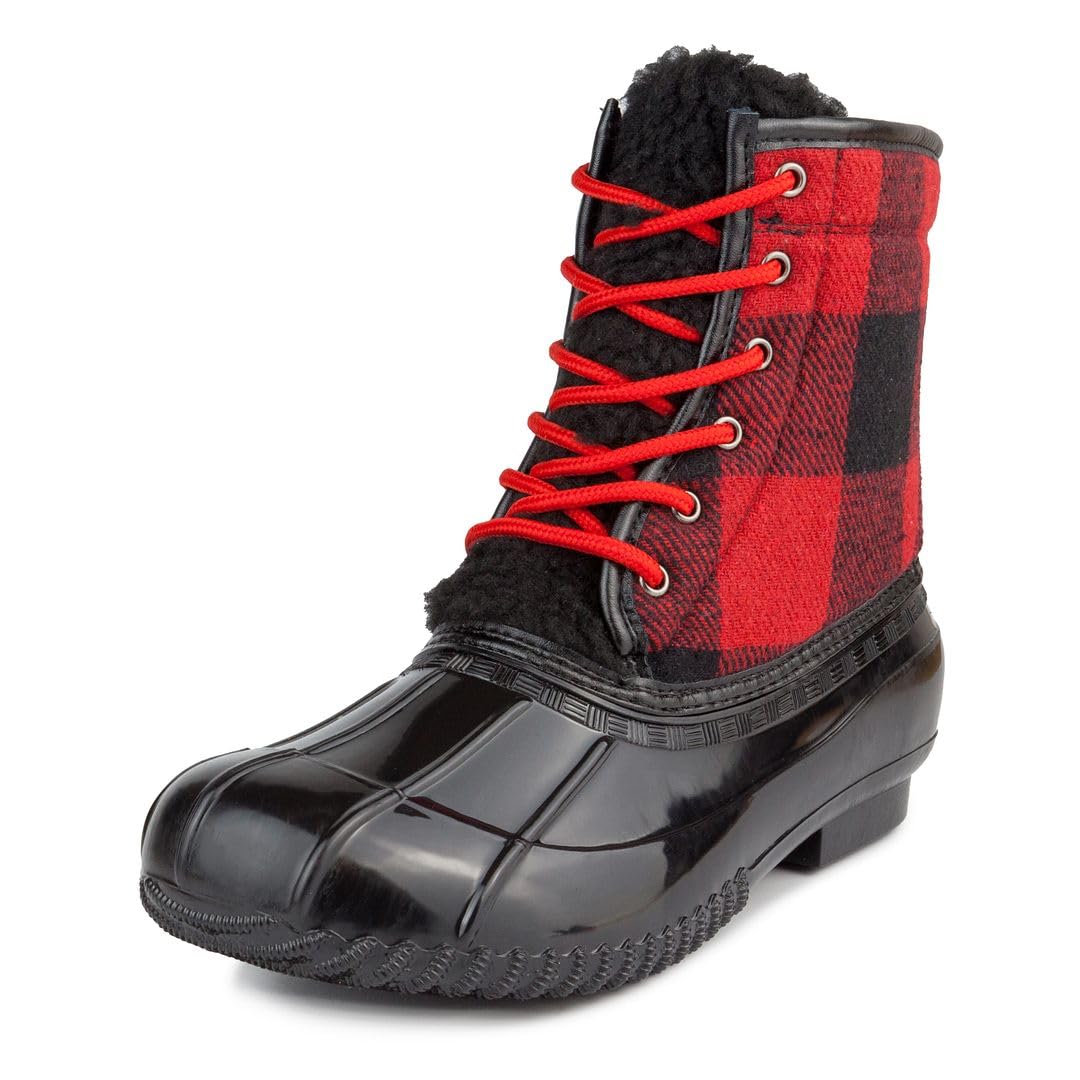 red and black sperry duck boots