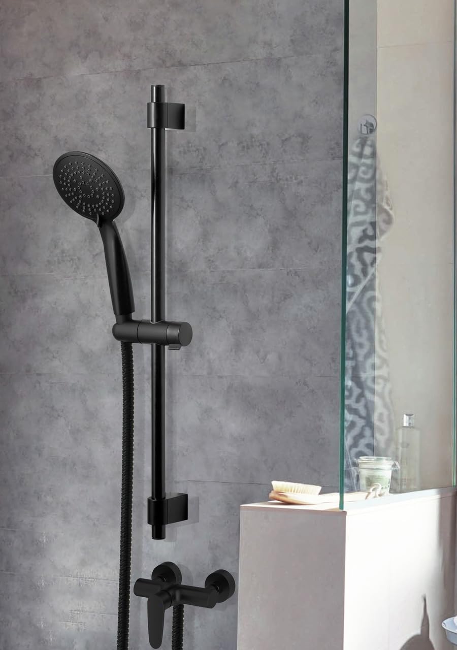 Set doccia Wenko Young Line 25451100 Nero opaco Acciaio inossidabile ? 19 mm 66 cm