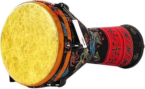 Jumbo 12" Percussion Instrument Drum African Style Folk Instrument Hand Drum Percussion 10" African Drum Ornament for Adults Beginner Large 12" - Animal Leather, Mechanical Tuning Totem