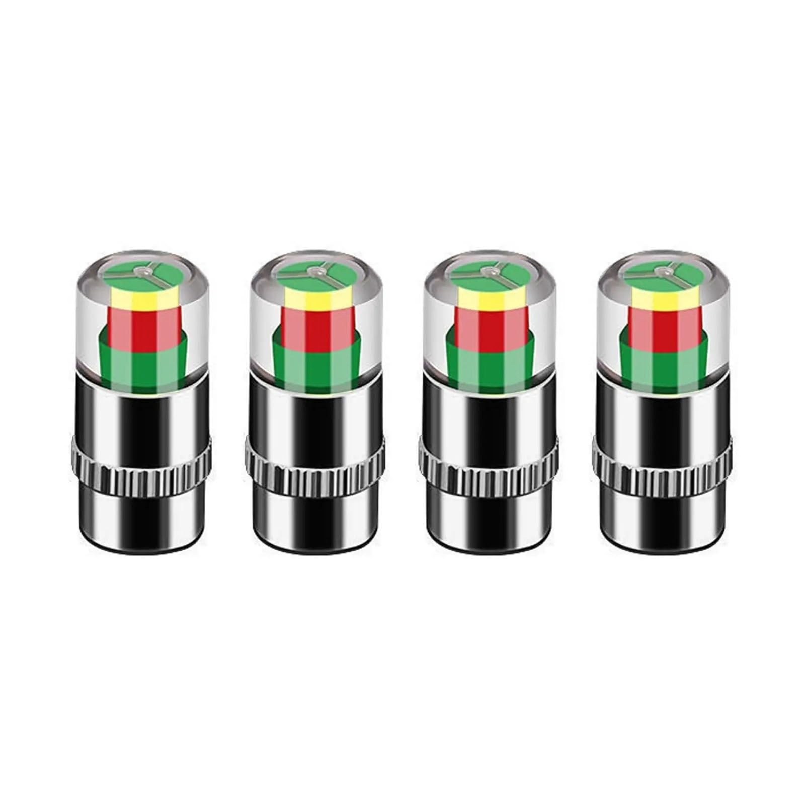 4PCS Tire Pressure Monitor Valve Caps 3-Color Alert Indicator Gauge