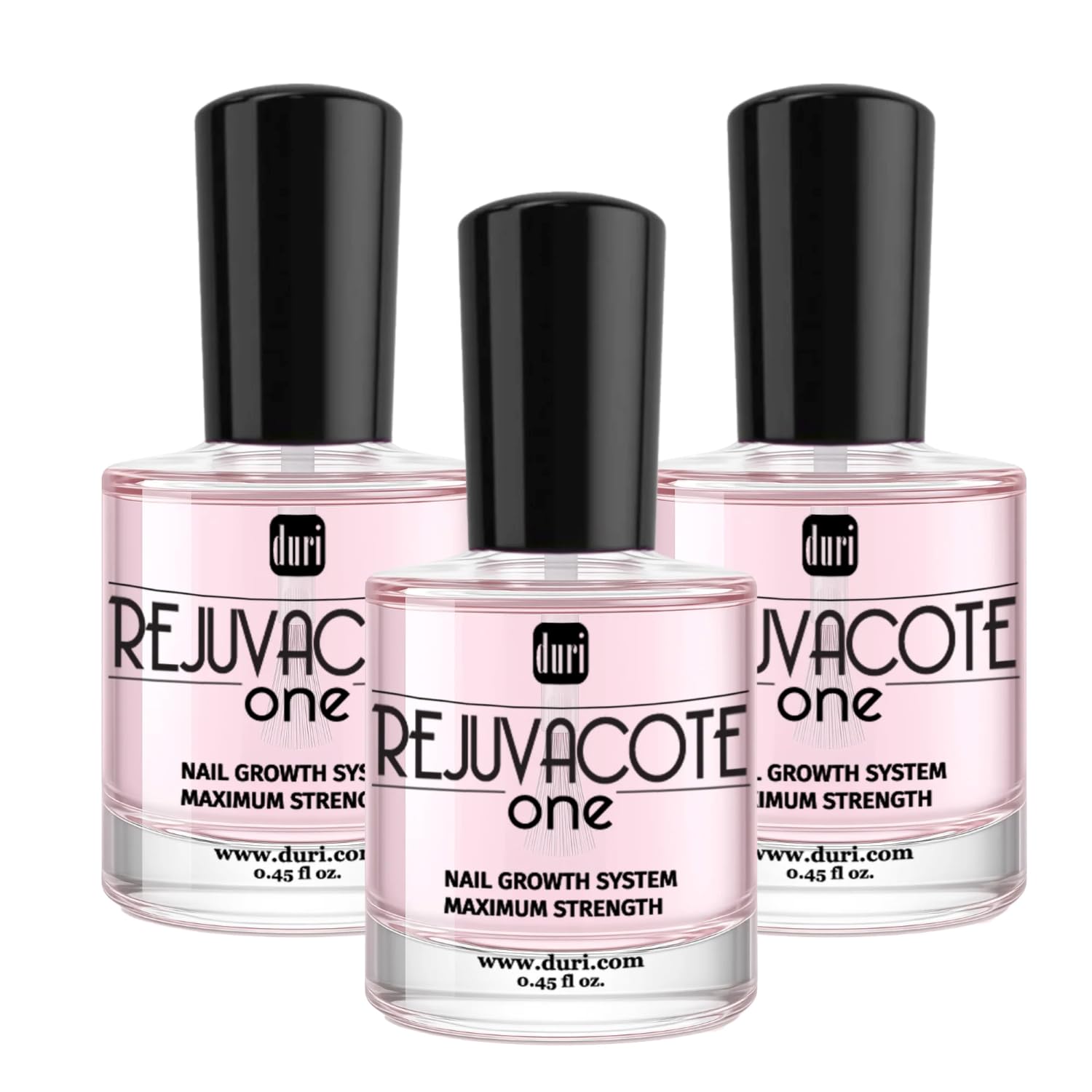 duriRejuvacote 1 Nail Growth System - Original Maximum Strength Formula - Nail Strengthener and Nail Growth - Base and Top Coat - Pack of 3-0.45 fl. oz.