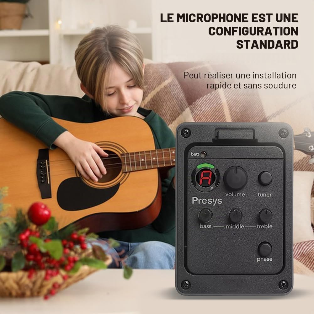 Fishman Presys Égaliseur de préampli de guitare acoustique alimenté par piles