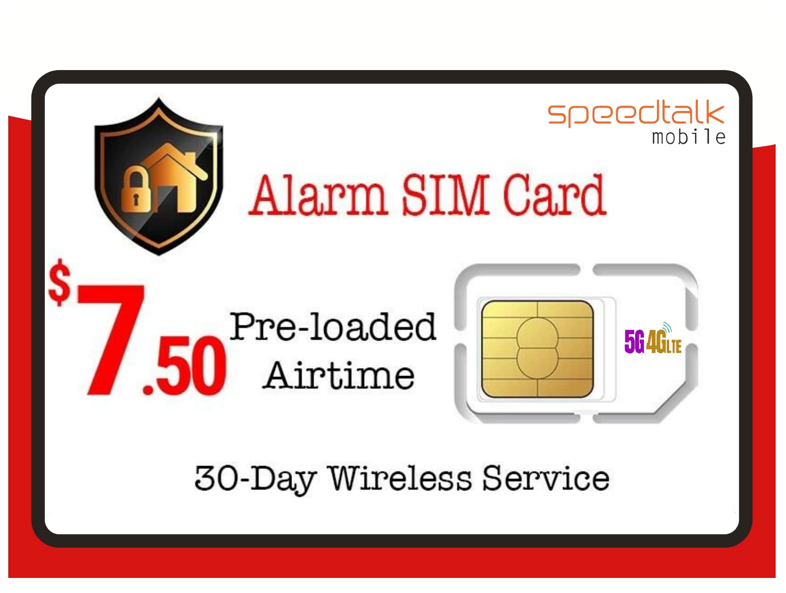 SpeedTalk Alarm SIM Card for GSM Business Office Home Burglar Anti-Theft Security System & Monitoring | 3 in 1 Simcard Standard Micro Nano | No Contract 30 Days Wireless Service ($7.50 Alarm SIM Kit)-image-42