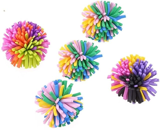 Foto 2 de 6 de Sitrda Pelotas para gatos, 5 bolas coloridas para gatos, espuma suave, juguetes para masticar