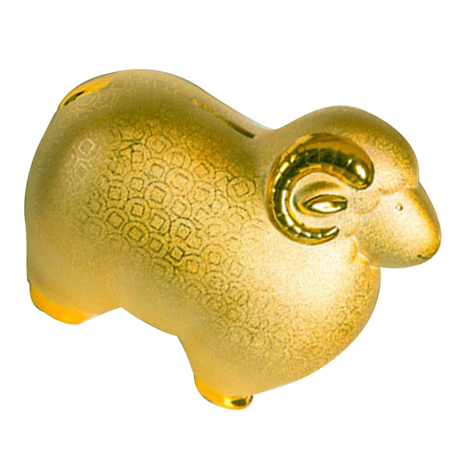 Gadpiparty Hucha de Oveja del Zodiaco Chino, Cerámica Dorada, Figura
