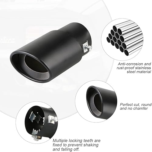 Miniatura 4 de Puntas de escape de acero inoxidable tubo de escape de automóvil modificación de silenciador entrada de 25 pulgadas salida de 32 pulgadas tubo