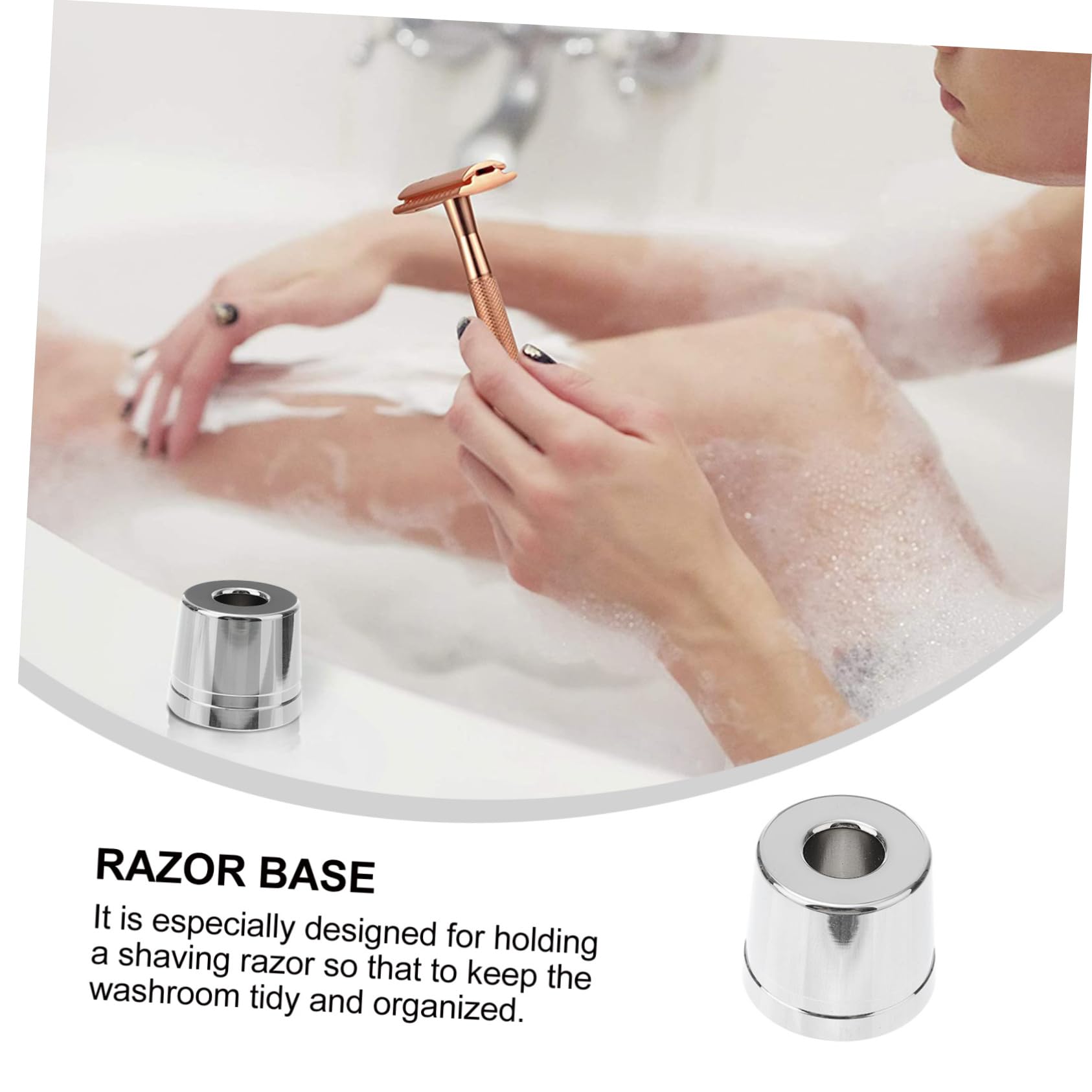 OSOLADY Home Manual Razor Stand Durable Brass Shaver Storage Bracket for Organized Bathroom Countertops Design Craftsmanship Slip Base