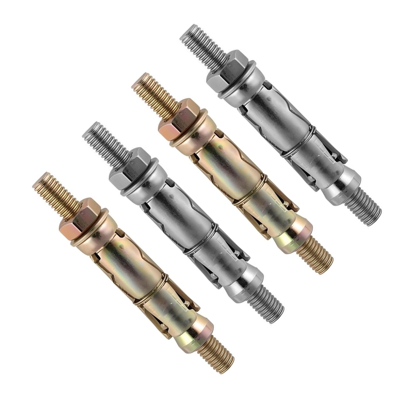 TERF® M10 X 130mm Projecting Bolts M10 X 130mm (M10:60P) Zinc or Zinc Yellow Passivated Steel Masonry Shield Anchor Bolt - Pack of 4