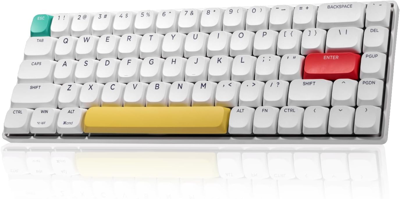 Ninjadog Varna Blade (Red Switch): Slim and Low Profile Mechanical Keyboard (68 key) for Mac OS and Windows, Multi Devices (upto 4), Wired/2.4G USB/Bluetooth, Compact, Rechargeable, Win/Mac compatible