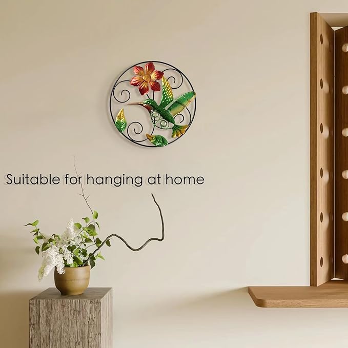 Decoración de Pared Floral de Metal y Vidrio, Juego de 2, 9.5 Pulgadas miniatura 3