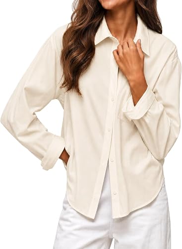 Cicy Bell Womens Dressy Casual Button Down Shirt Long Sleeve Collared Tops