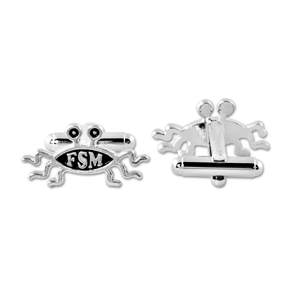 EvolveFISH FSM Flying Spaghetti Monster Cufflinks - [Silver][1" Wide]