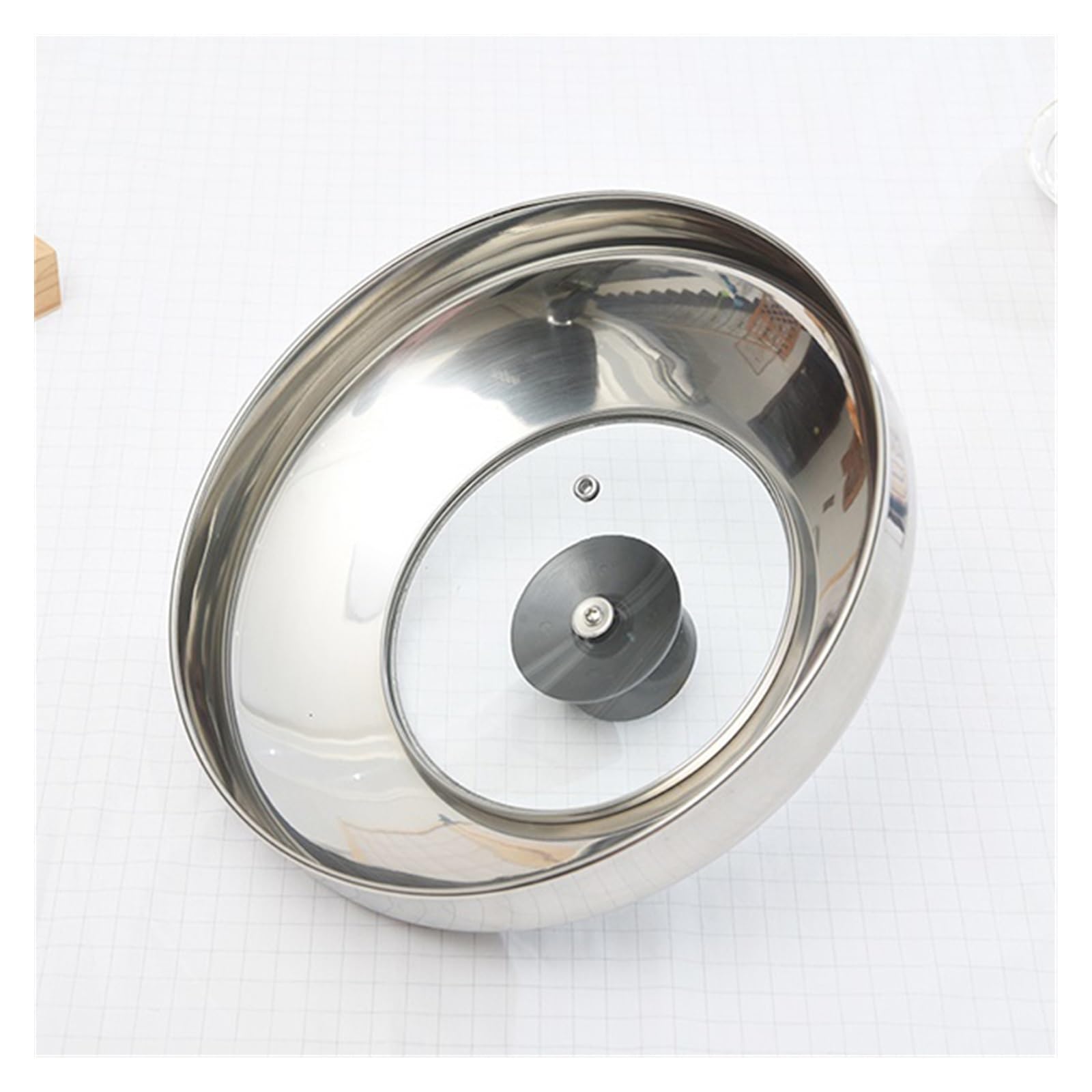 Tapa Sarten Universal Tapa for Wok, cubierta for olla de cocina de acero inoxidable con asa, cubierta for sartén, tapa for sartén Visible for el hogar, tapa for Wok, tapa for olla de repuesto Tapa de