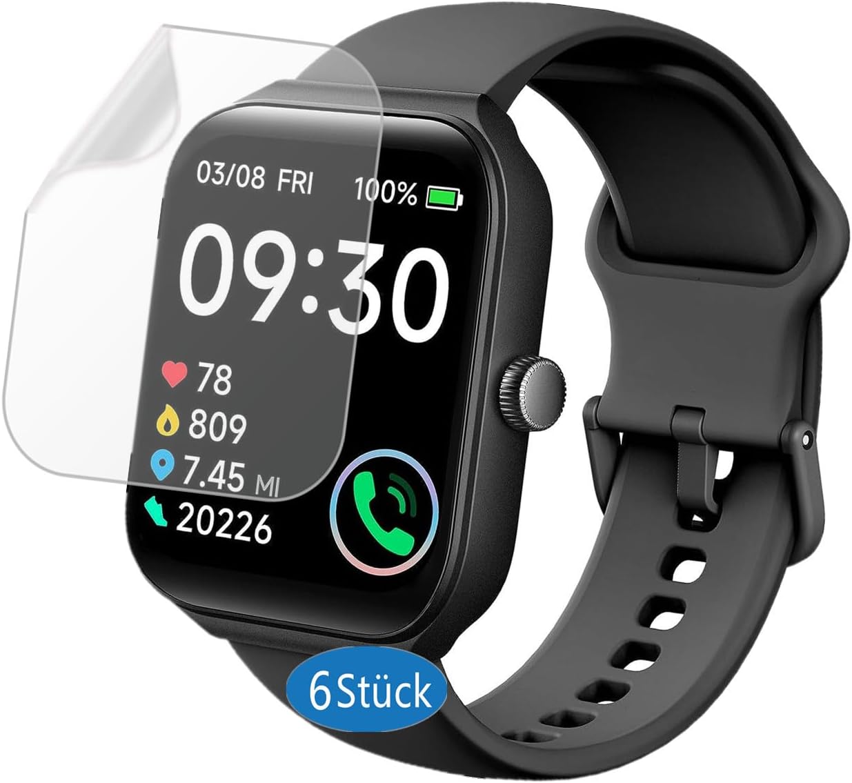 MIHENCE Schutzfolie Für Anio 6 Smartwatch - 6x TPU Displayfolie HD Klar