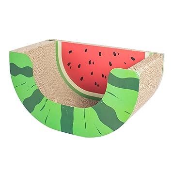 Aswadh Corrugated Cat House Cat Play House Vertical Carton Cave for Outdoor Indoor Watermelon
