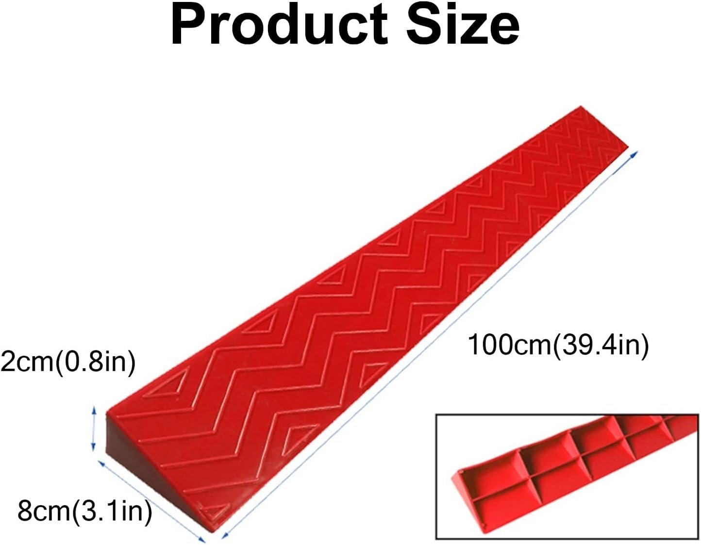 Kanduo Rampa podjazdowa Podjazd dla dzieci, podjazd rodzin bez barier, do łazienki, plastikowa mata schodkowa(Rosso,8 * 2cm/3.1 * 0.7in)