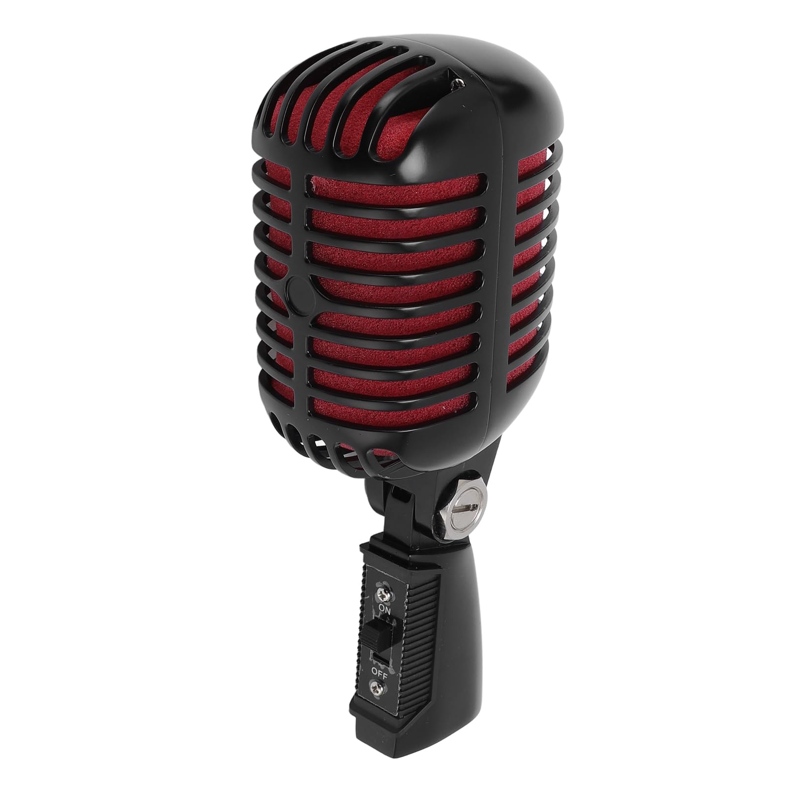 Dioche Micrófono Dinámico Micrófono Dinámico Cardioide - Ajustable con ángulo de Captación Cardioide Retro para Presentaciones en el Escenario - KTV - Gris Plomizo - Diseño Duradero (Black)