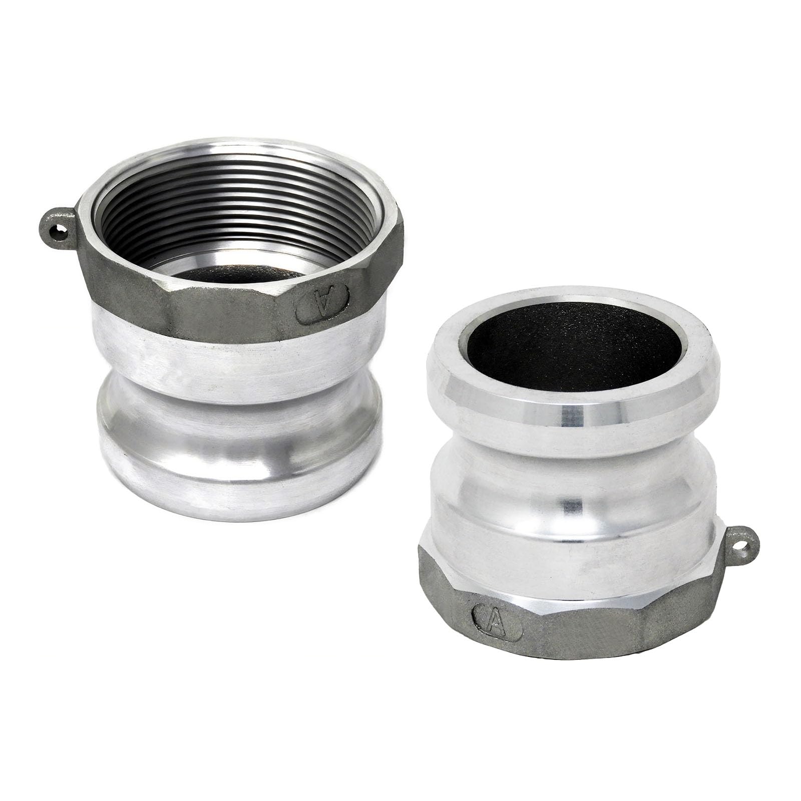 Raccord camlock mâle 2" type A Gloxco en alu pour tuyau industriel et filetage NPT femelle x2