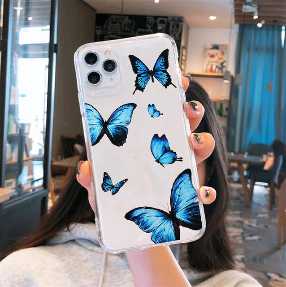 Custodia a farfalla colorata per iPhone 12 Mini 11 13 Pro Max X XR XS 7 8 Plus 6 6S SE20 Cover per telefono in silicone morbido trasparente trasparente,4,ForiPhone 11 ProMax