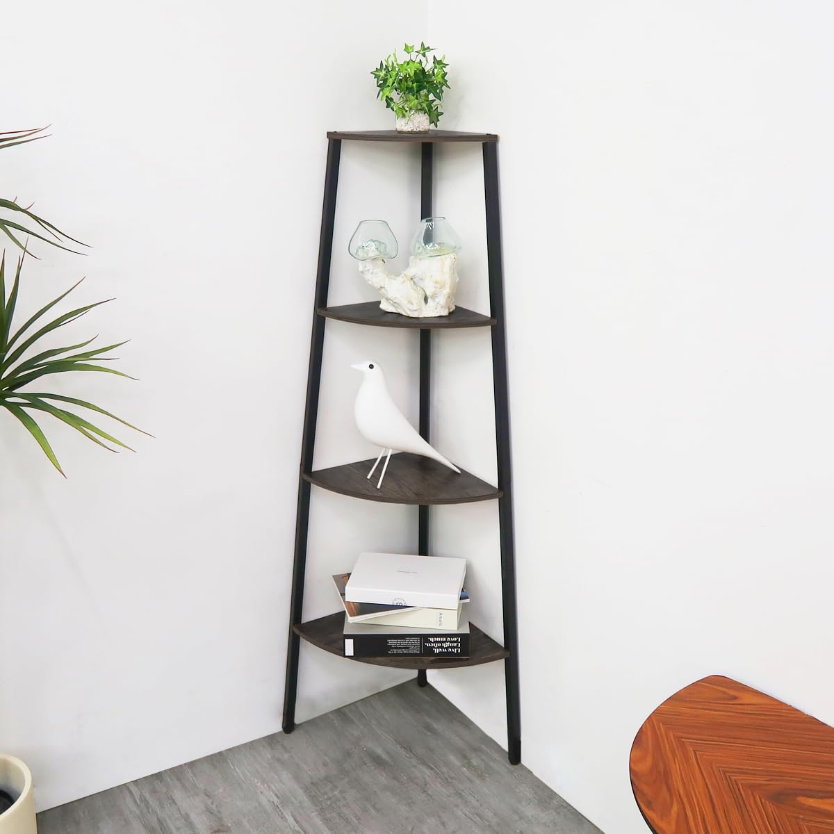 オープンシェルフ チーク古材ラック4段