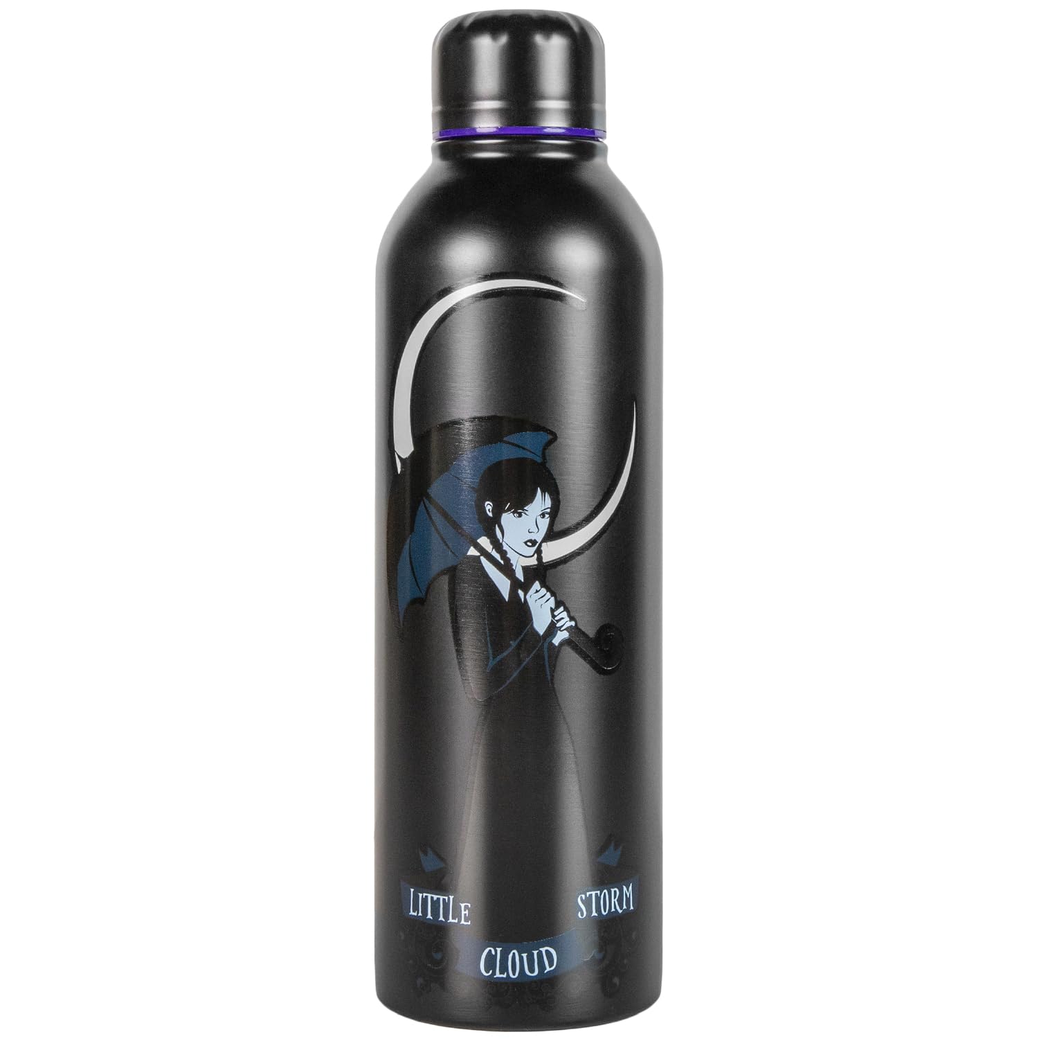 Blue Sky Studios Black Wednesday Water Bottle Metal Wednesday Addams Gifts Stainless Steel 700 Mililitres Licensed Merch Merchandise & Gift