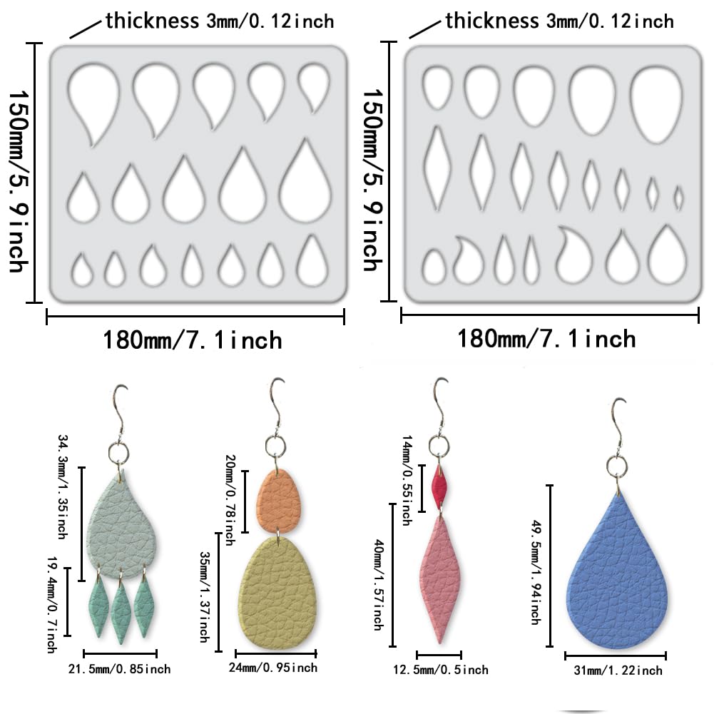 Pochoirs & Matrices à Découper En Métal Pour Créer Vos Propres Boucles D'oreilles En Cuir - Kit Créatif DIY - Formes Variées