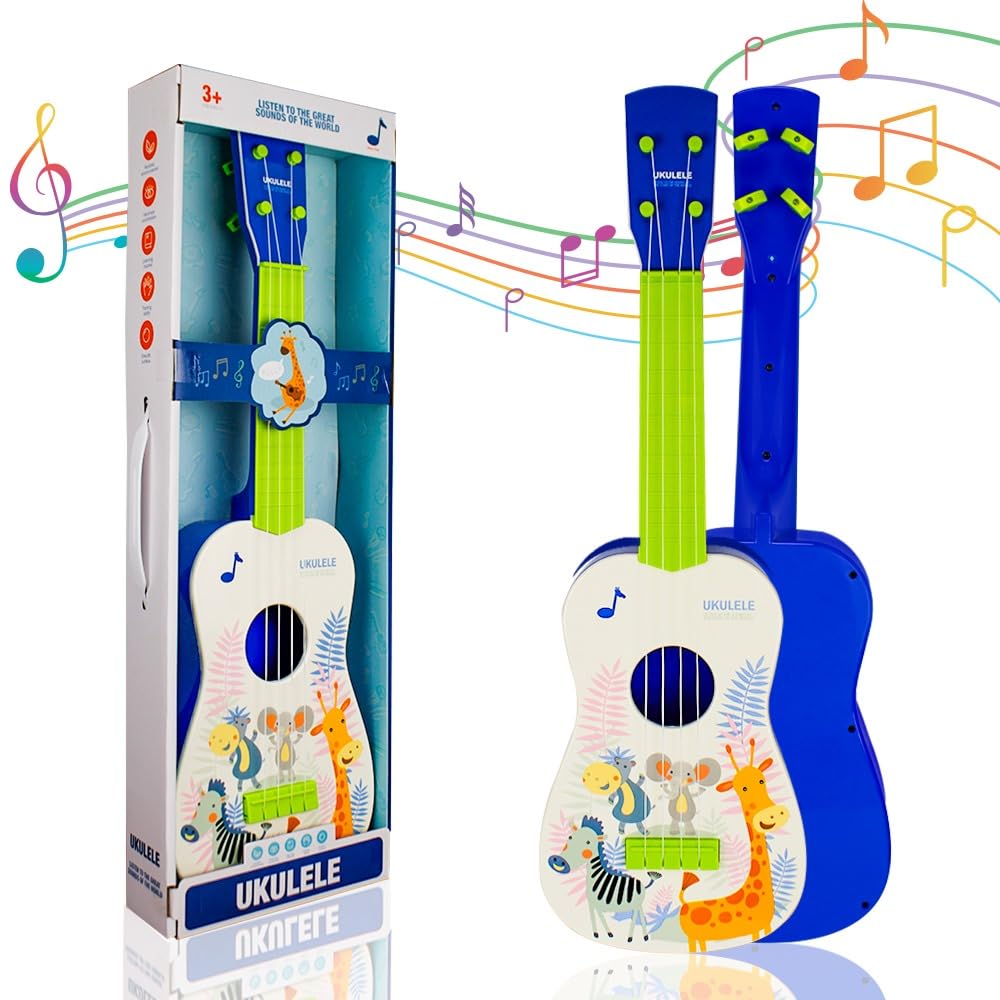 UKR Kids Guitar Children's Toys Toddler Musical Instruments Music Learning Wooden Guitar for Kids Age 3+ (Green)
