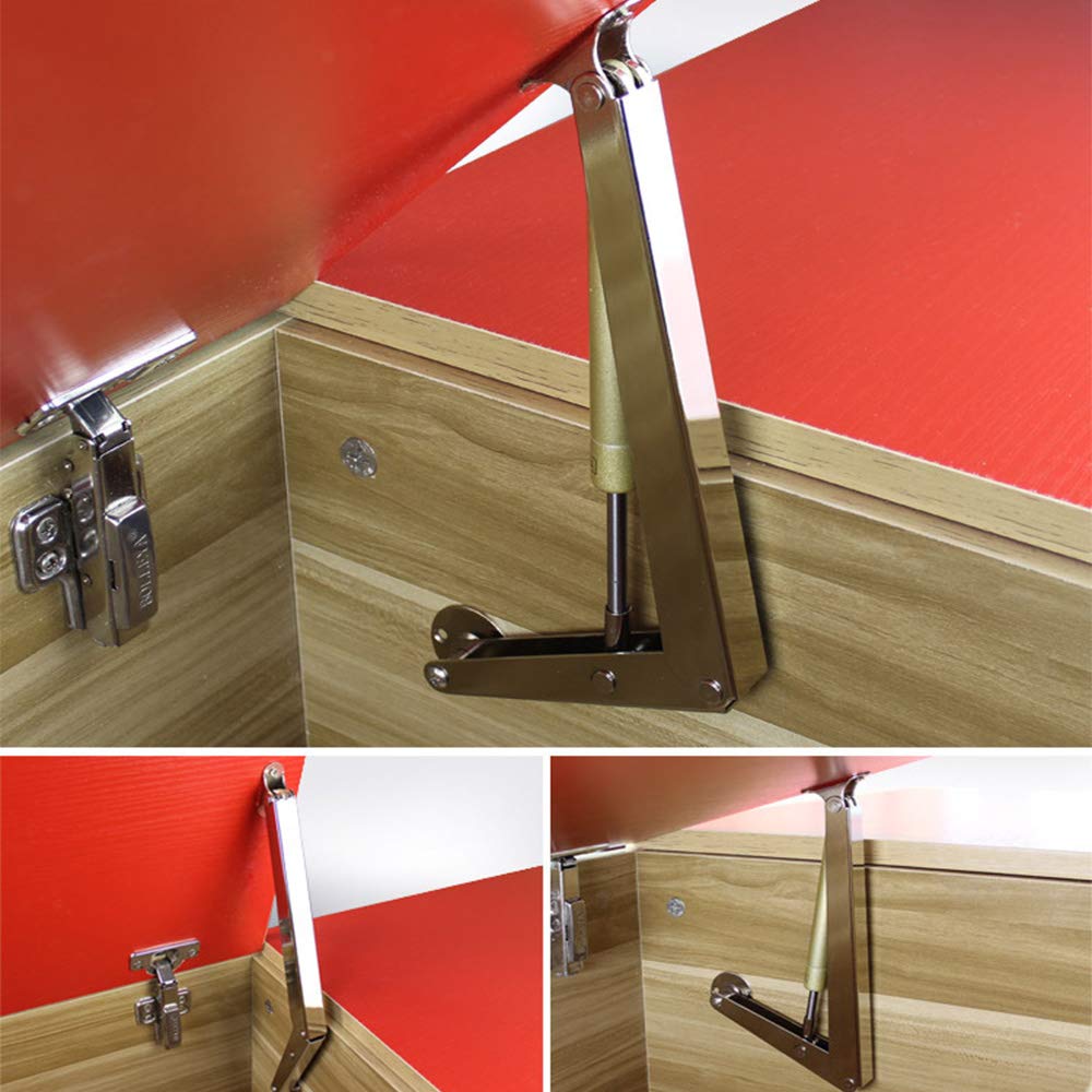 2 Stück Gasfedern Scharniere,Klappenbeschlag Gasdruckfeder,Gasdruckfeder,100 N Klappenhalter Gasdfeder Stütze,für Klappen, Tatami, Schrank, Spielzeugkiste