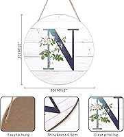 Vista 59 de Welcome Sign for Wall Initial Letter C Blue Round Wood Signs Monogram White Floral Wood Plaque Fresh Flowers 12in Mid Century Home Wall Decor for